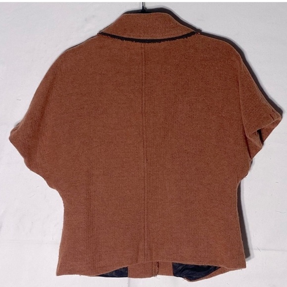 Iris Setlakwe Orange Wool Short Sleeve Button Up Blazer Jacket 8 - Picture 12 of 13